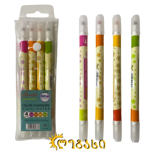 ფლომასტერი 4 ფერი საშლელით