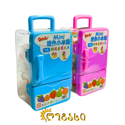 პლასტელინი საძერწი ფორმებით (18 ფერი) DOUGH