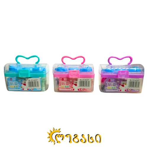 პლასტელინი საძერწი ფორმებით (12 ფერი) Dough