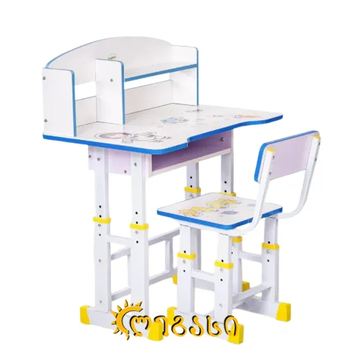 ბავშვის სამეცადინო მაგიდა სკამით