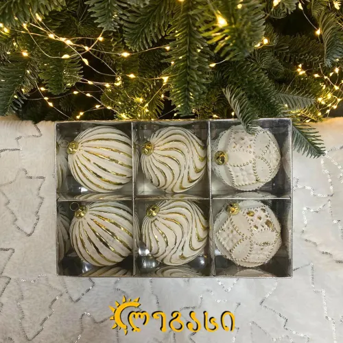 ნაძვის ხის მოსართავი სათამაშოები (6ც.)