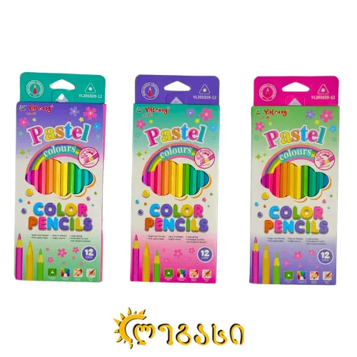 ფერადი ფანქრების ნაკრები PASTEL COLOURS (12 PCS)