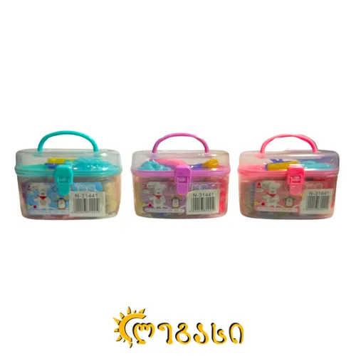 პლასტელინი საძერწი ფორმებით (12 ფერი) Dough