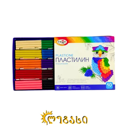 პლასტელინი (10 ფერი)