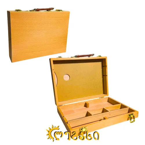 ხის სამხატვრო ჩემოდანი ხელსაწყოებისთვის (30*40*8 სმ)