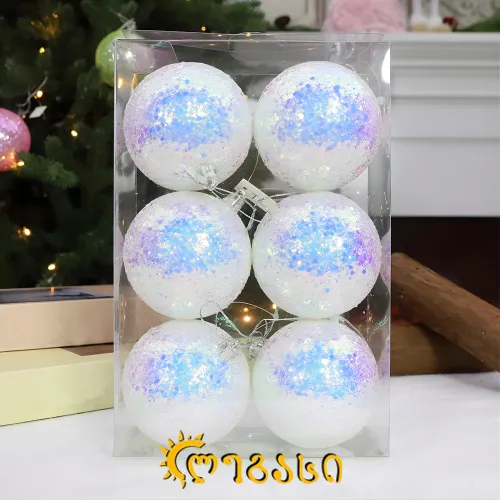 საახალწლო ნაძვის ხის მოსართავი 6ც.