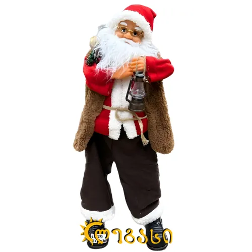 დეკორატიული მუსიკალური თოვლის ბაბუ 80-სმ