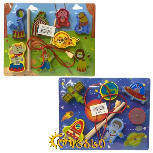 ცირკი/კოსმოსი - დაფა მანგნიტური ჯოხით (ხის სათამაშო)