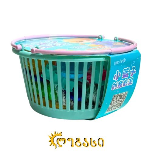 პლასტელინი საძერწი ფორმებით (24 ფერი) DOUGH