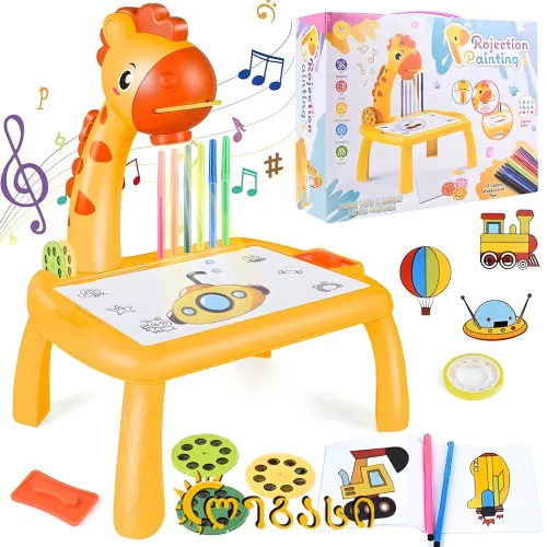 საბავშვო მაგიდა განათებით და სახატავი ნაბორით