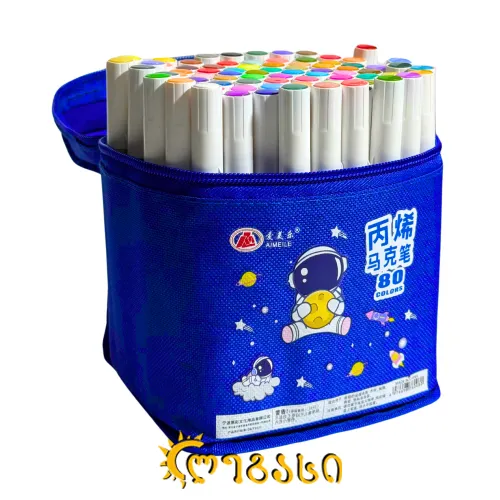 აკრილის სამხატვრო ფლომასტერები (80 ფერი) 