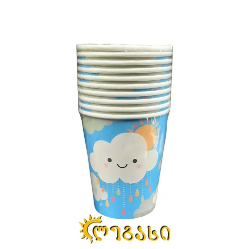 დაბადების დღის ჭიქა ქაღალდ. საბავშვო 10-ც. 