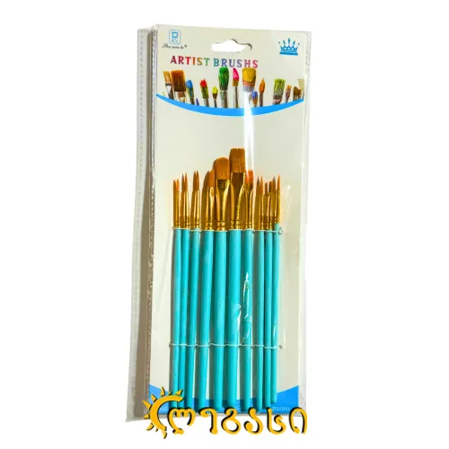 სამხატვრო ფუნჯების ნაკრები (10 ცალი)