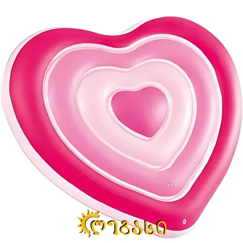 საცურაო გასაბერი ლეიბი გულის ფორმის155*135*25სმ