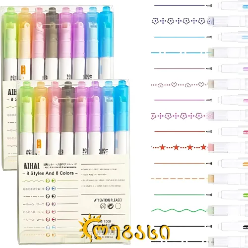 ფლომასტერი 8 ფერი ორმხრივი