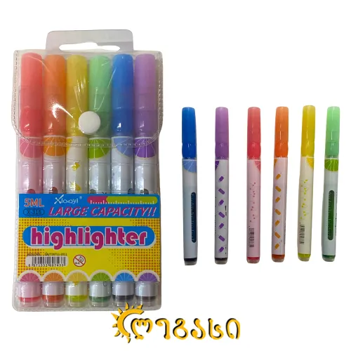 ფლომასტერი 6 ფერი