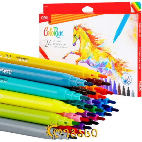 ფლომასტერების ნაკრები 24 ფერიანი  DELI