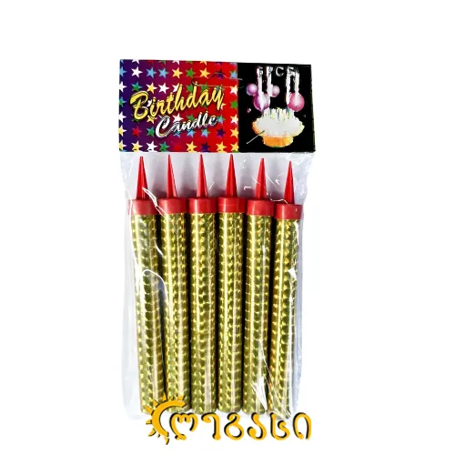 დაბადების დღის სანთელი შუშხუნა - 6ც 14სმ