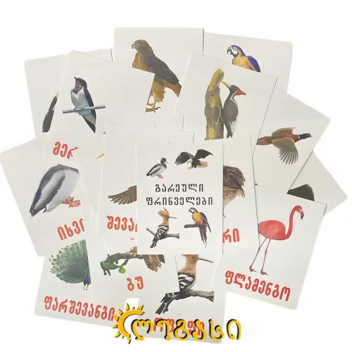 ბარათები გარეული ფრინველები - შინაური ცხოველები და ფრინველები - ბოსტნეული ბაღჩეული
