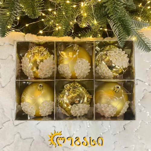 ნაძვის ხის მოსართავი სათამაშო (6ც.)