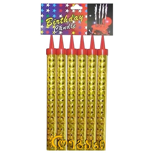 დაბადების დღის სანთელი შუშხუნა 6ც. 23სმ.