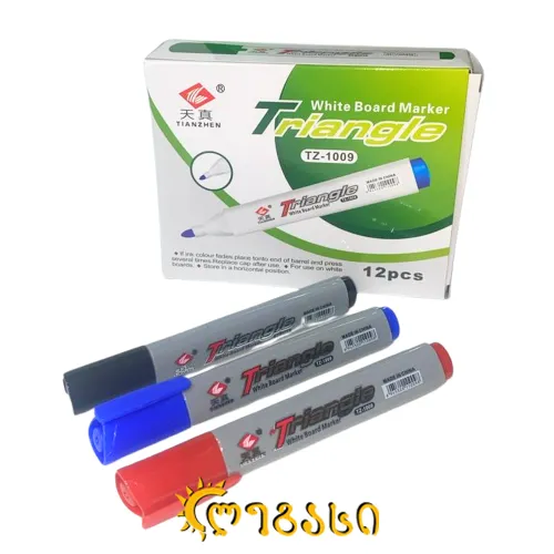 მარკერი ლურჯი, შავი, წითელი