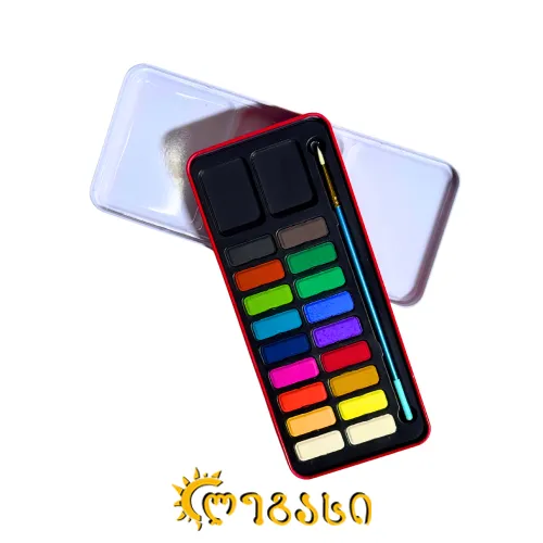 აკვარელი ფუნჯით (18 ფერი)