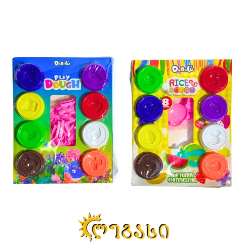 პლასტელინი PLAY DOUGH საძერწი ფორმებით (8 ფერი)