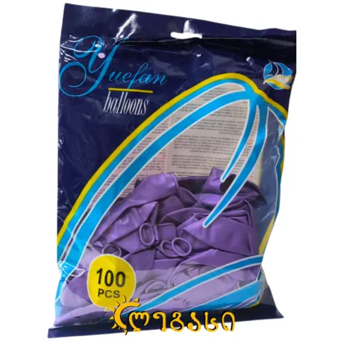 გასაბერი ბუშტი ლატექსი 100ც (იასამნისფერი)