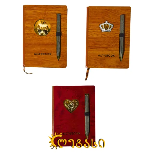 ბლოკნოტი უჯრებიანი საწერი კალმით (17.5X13 სმ)