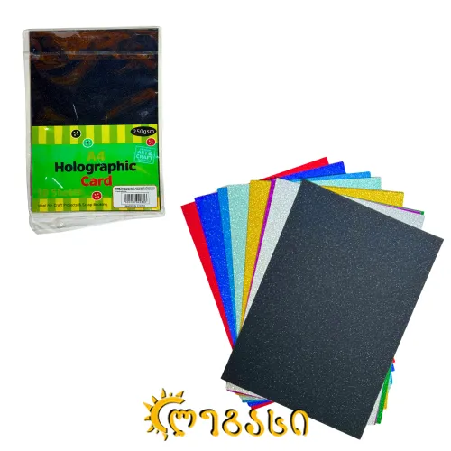 ფერადი მუყაოს ბრჭყვიალა ქაღალდების ნაკრები (10 ფერი)