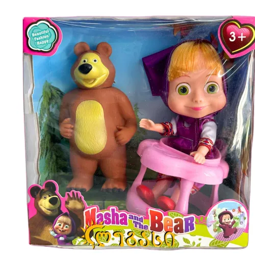 სათამაშო თოჯინა მაშა და დათვი