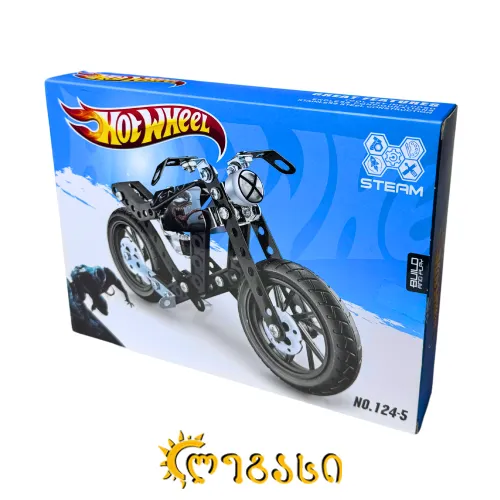 ვენომის თემატიკის ასაწყობი სათამაშო მოტოციკლი HOT WHEEL - STEAM (VENOM)