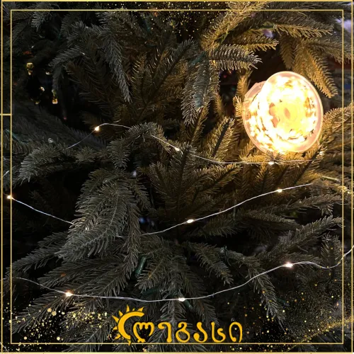 ნაძვის ხის თბილი გან. წვრილი 500-ნათ. 50 მეტ.პულტით