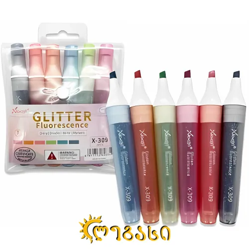 ფლომასტერი ფლუორესენტური 6 ფერი