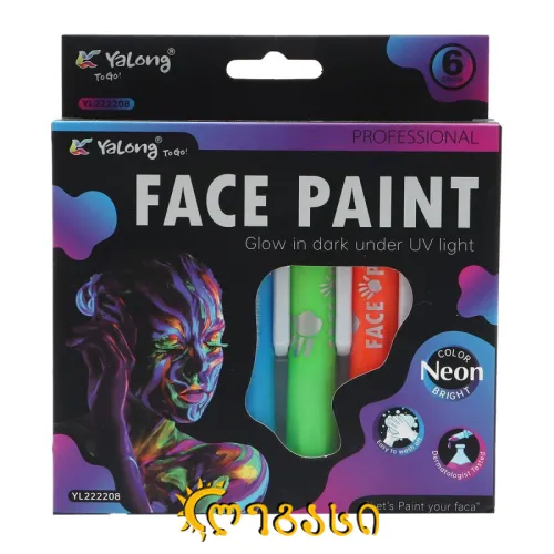 სახის მოსახატი ფლომასტერი (6 ფერი) FACE PAINT