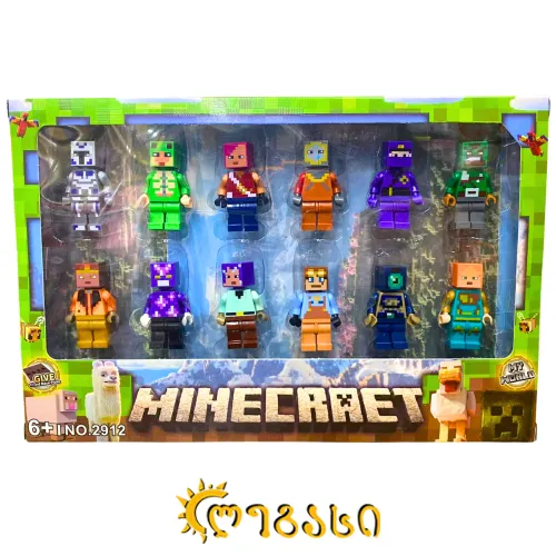 თ2506268 პლასტმასის გმირები ნაკრებში მაიკრაფტის