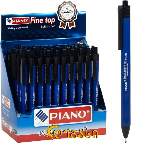 საწერი კალამი პიანო ლურჯი შავი წითელი