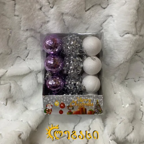 საახალწლო ნაძვის ხის მოსართავი 24ც.