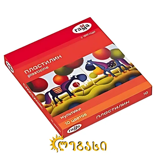 პლასტელინი  Гамма МУЛЬТИКИ, 10ფ, 200გრ