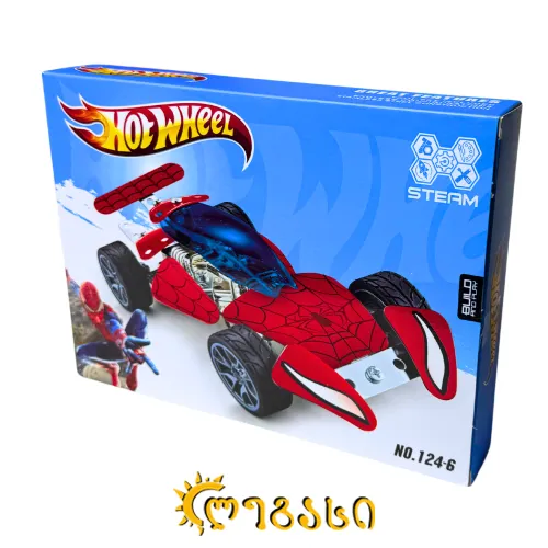 ადამიანი ობობას თემატიკის ასაწყობი სათამაშო მანქანა HOT WHEEL - STEAM (SPIDER MAN)