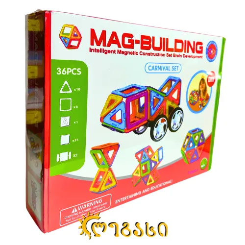 მაგნიტური კონსტრუქტორი MAG-BUILDING (36 PCS)