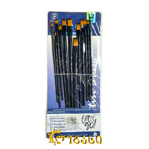 სამხატვრო ფუნჯების ნაკრები (12 ცალი)