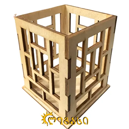 ხის საკანცელარიო ჭიქა