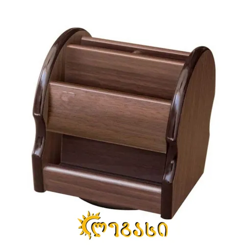 საოფისე მაგიდის კრებული ხის კრუგში ბრუნავს