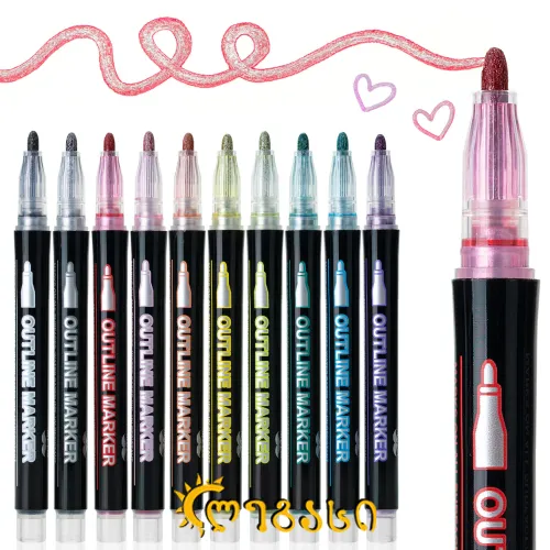 კონტურის მარკერი 8 ფერი