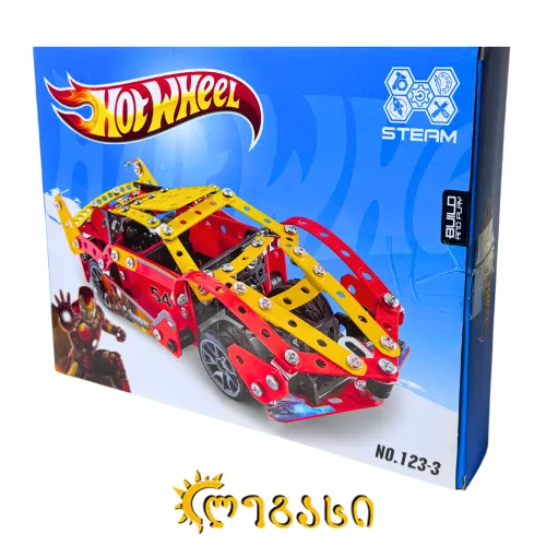 რკინის კაცის თემატიკის ასაწყობი სათამაშო მანქანა HOT WHEEL: STEAM (IRON MAN)
