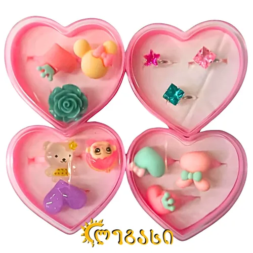 4093 - 2591B-21 - საბავშვო ბეჭედი ხილით და ბრილიანტით - 24ც