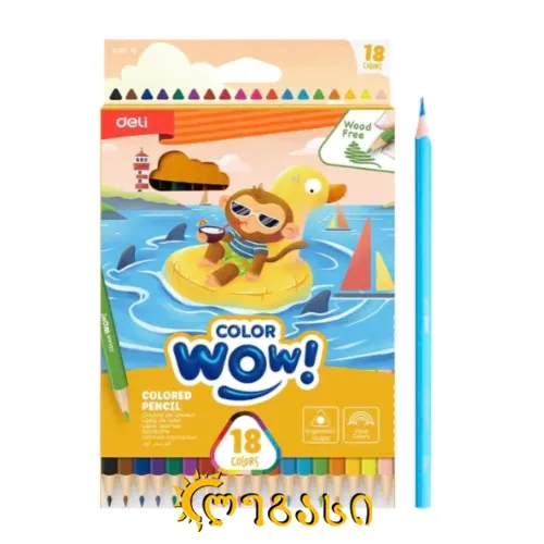 ფანქარი ფერადი 18ფ EC00110, DELI