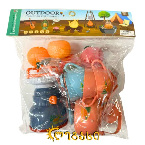 სათამაშო სამზარეულო ჭურჭლის და პროდუქტების ნაკრები